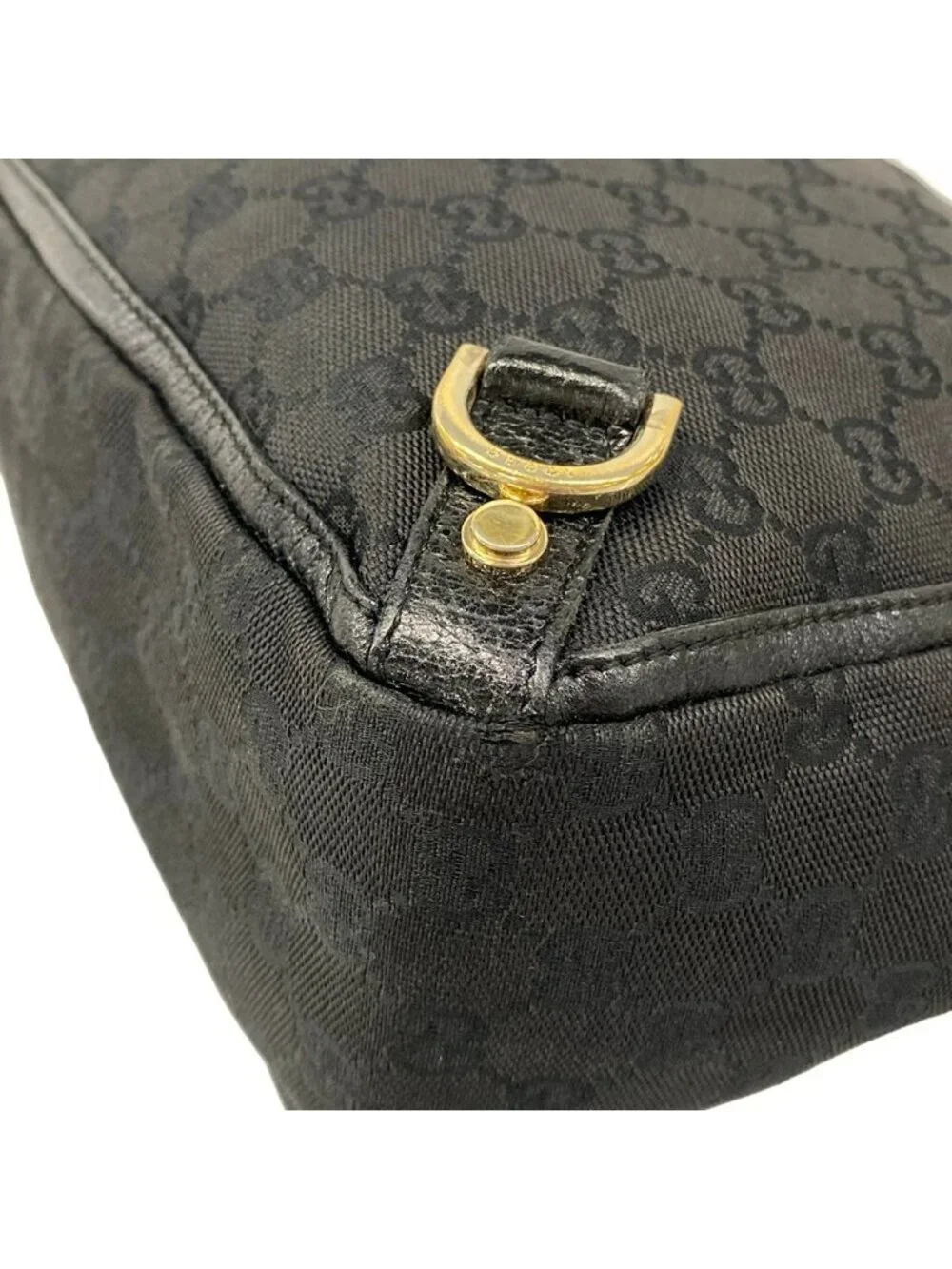Gucci Tote Abbey GG Pattern Black Leather